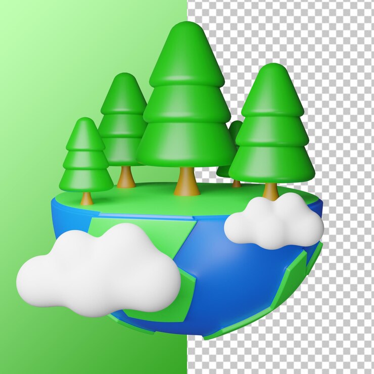 PSD renderização em 3d ilustração do dia internacional da terra