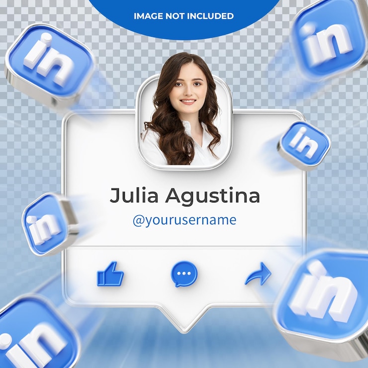 PSD renderização em 3d perfil do linkedin