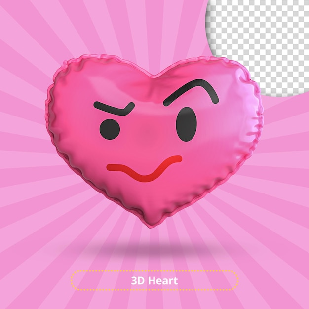 PSD renderização emoji 3d da face confusa do rosto