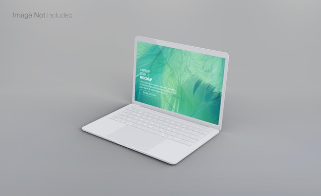 Renderização isolada de design realista de maquete de laptop de argila