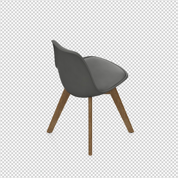 Renderização isolada em 3D da cadeira isométrica