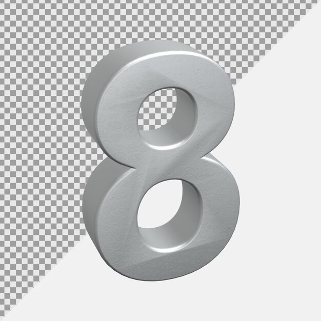 Renderização numérica 3D realista prateada