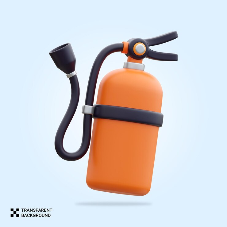 PSD renderização psd 3d do extintor de incêndio