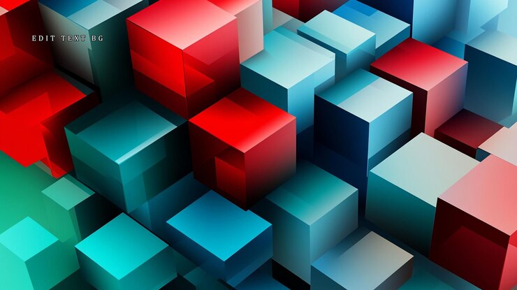 PSD renderización 3d abstracta de cubos de colores