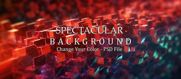 Renderización 3D abstracta de cubos coloridos con efectos de superficie brillante