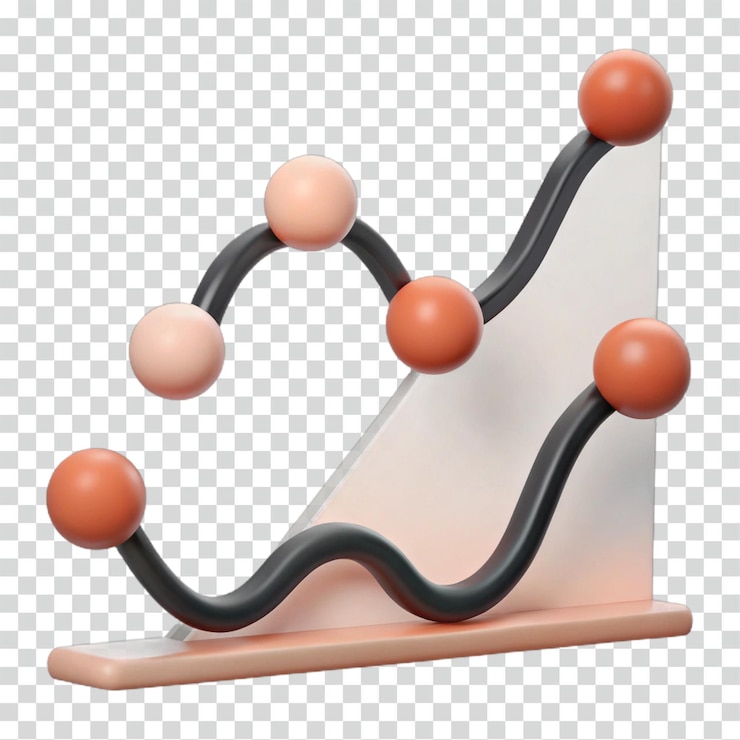 PSD renderización 3d abstracta de un gráfico de tendencias