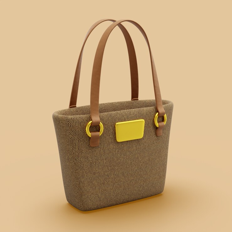 Renderización en 3D de los accesorios de las bolsas