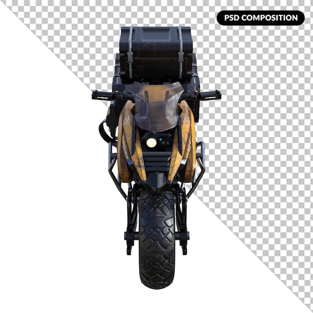 PSD renderización 3d aislada de motocicletas cyberpunk