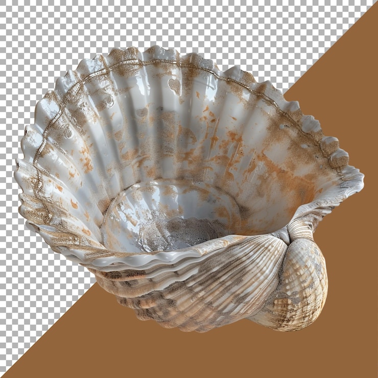 PSD renderización 3d de una almeja en un fondo transparente generado por ai