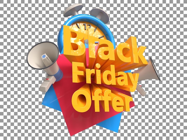 Renderización en 3D de alta calidad del Viernes Negro