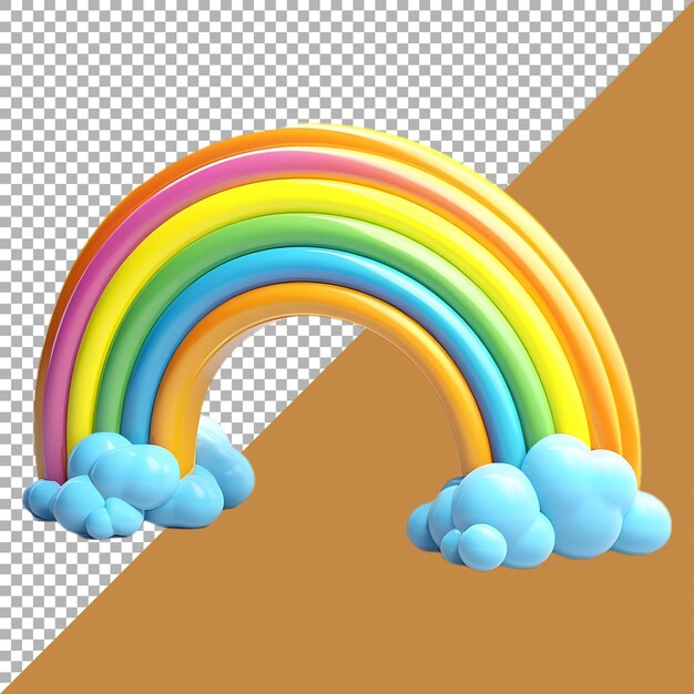 PSD renderización 3d de un arco iris colorido en un fondo transparente generado por ai