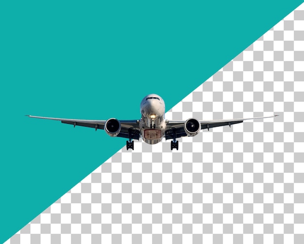 Renderización 3D de un avión en un fondo transparente