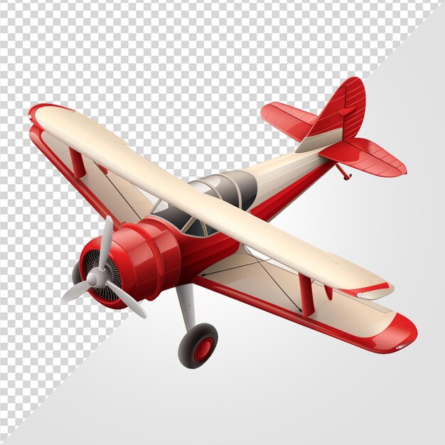 Renderización 3d de avión de juguete en un fondo transparente