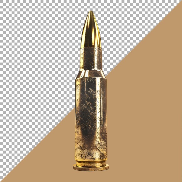 PSD renderización 3d de una bala en un fondo transparente generada por ai