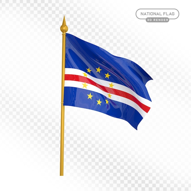 Renderización en 3D de la bandera nacional de Cabo Verde