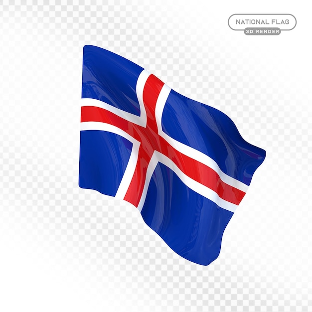 Renderización 3D de la bandera nacional de Letonia