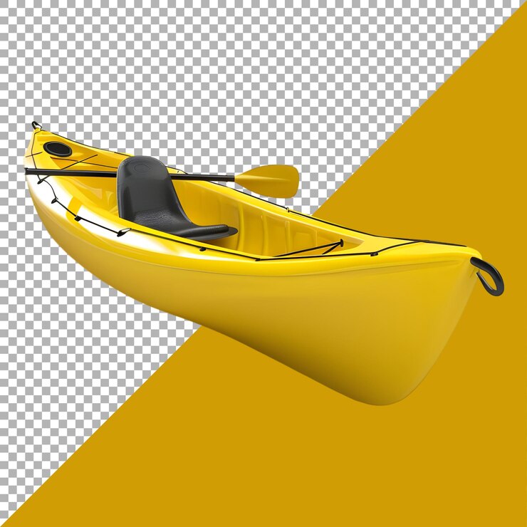 PSD renderización 3d de un barco de pesca en kayak en un fondo transparente generado por ai