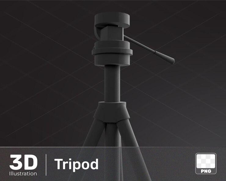 PSD renderización en 3d de la cámara de trípode