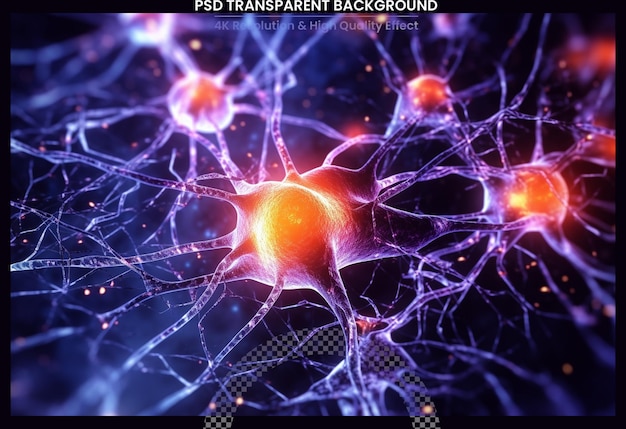 PSD renderización 3d de las células nerviosas activas