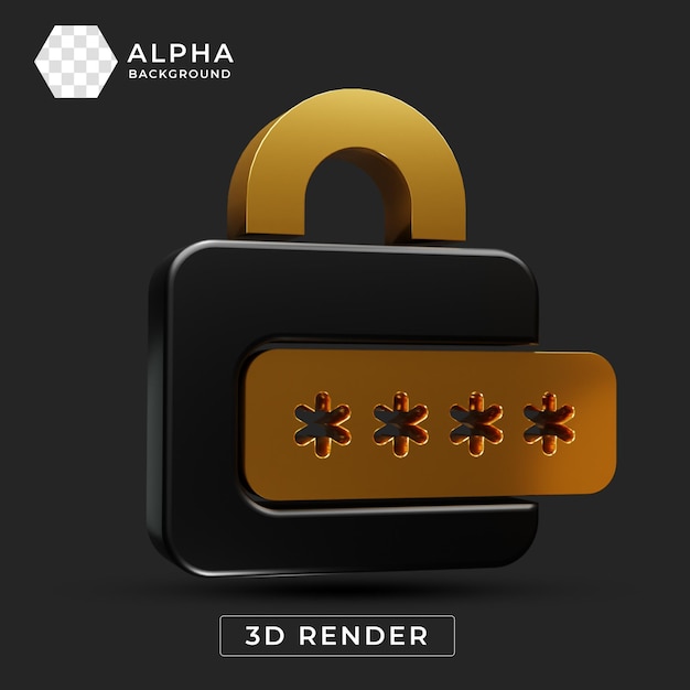 Renderización 3D de una cerradura segura