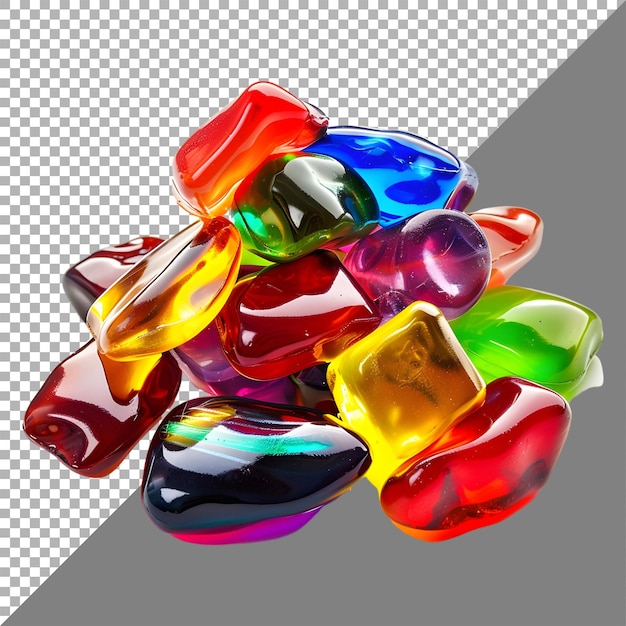 PSD renderización 3d de un colorido caramelo de jalea de fondo transparente generado por ai