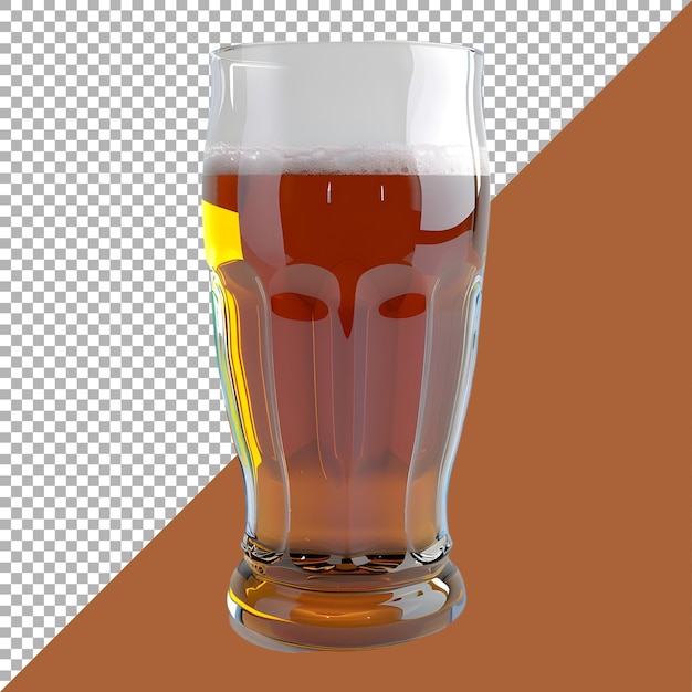 PSD renderización 3d de una copa de cerveza o vino en un fondo transparente generado por ai