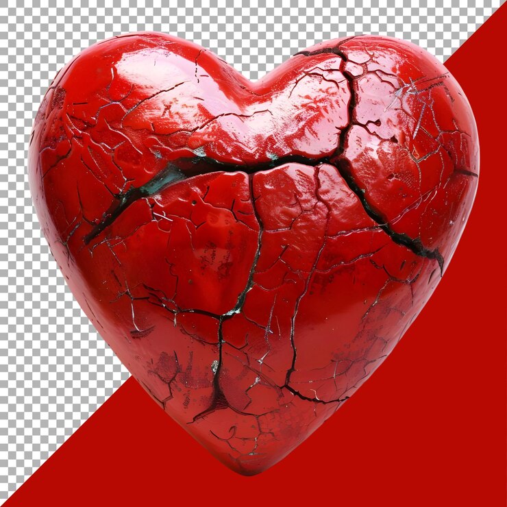 PSD renderización 3d de un corazón de amor rojo en un fondo transparente generado por ai