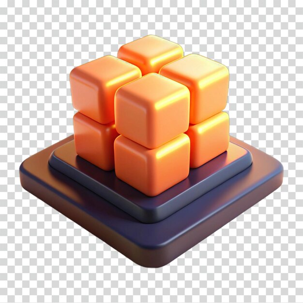 Renderización 3D de cubos en la estructura geométrica abstracta de la plataforma
