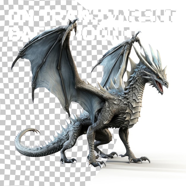 PSD renderización en 3d de un dragón de fantasía aislado sobre un fondo blanco