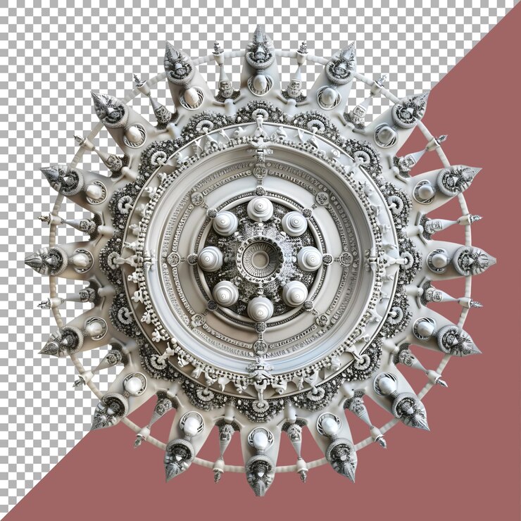 PSD renderización 3d de un elemento de arte de mandala indio en un fondo transparente generado por ai