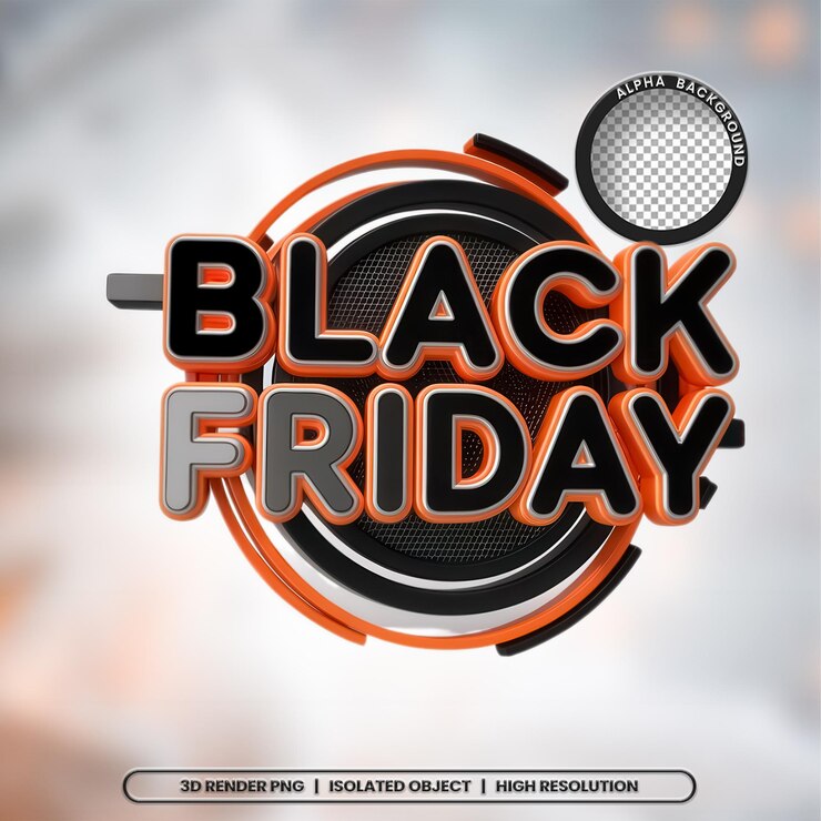 Renderización 3D del elemento de sello del viernes negro Icon PSD PNG