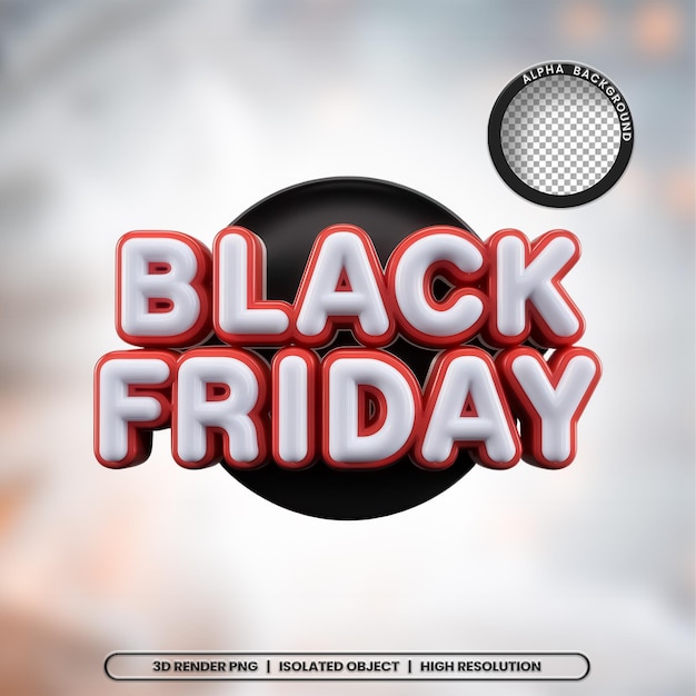 Renderización 3D del elemento de sello del viernes negro Icon PSD PNG