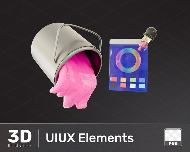 Renderización 3d del elemento UIUX sin fondo