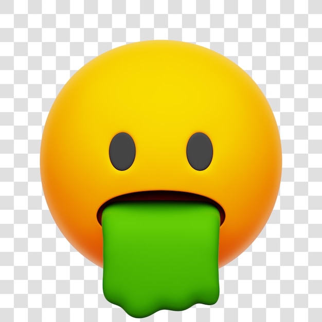 Renderización 3d de emoji icono aislado fondo transparente