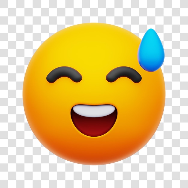 Renderización 3D de emoji Icono aislado Fondo transparente