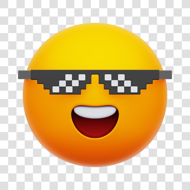 Renderización 3d de emoji icono aislado fondo transparente