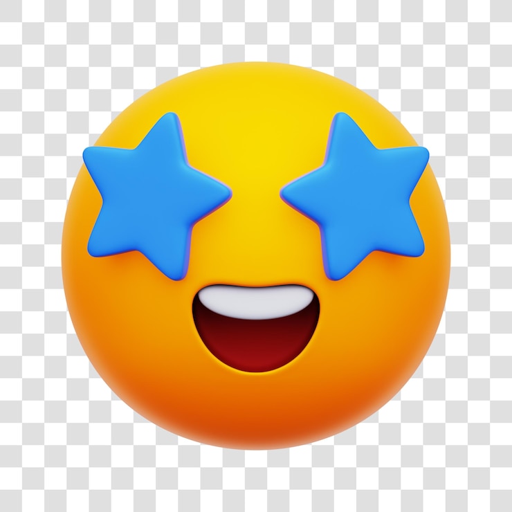 PSD renderización 3d de emoji icono aislado fondo transparente