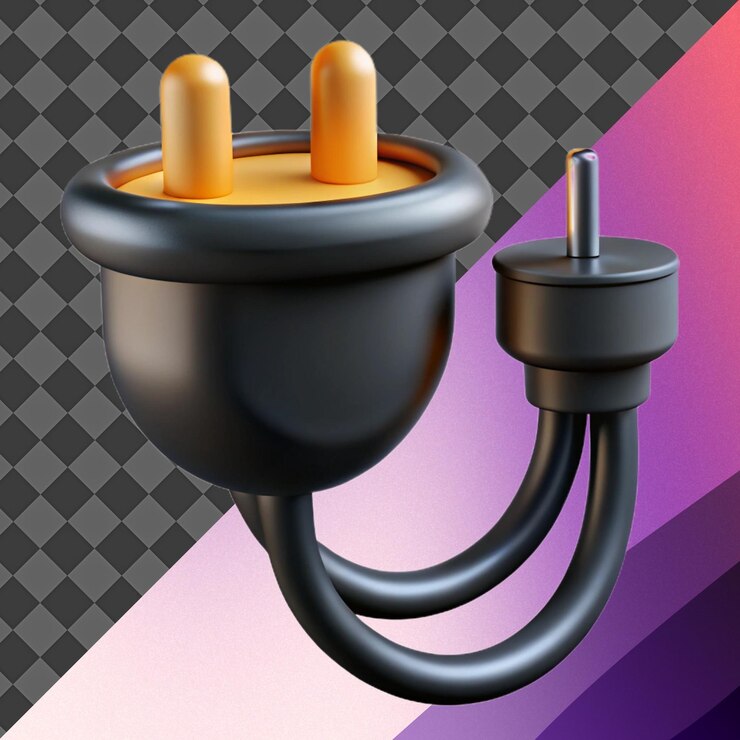 PSD renderización 3d de enchufe eléctrico