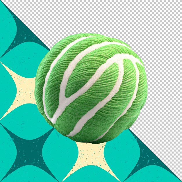 Renderización 3D de la esfera texturizada verde y blanca abstracta