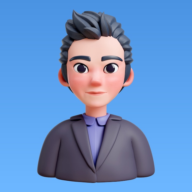 Renderización 3D del estilo de cabello para el diseño del avatar