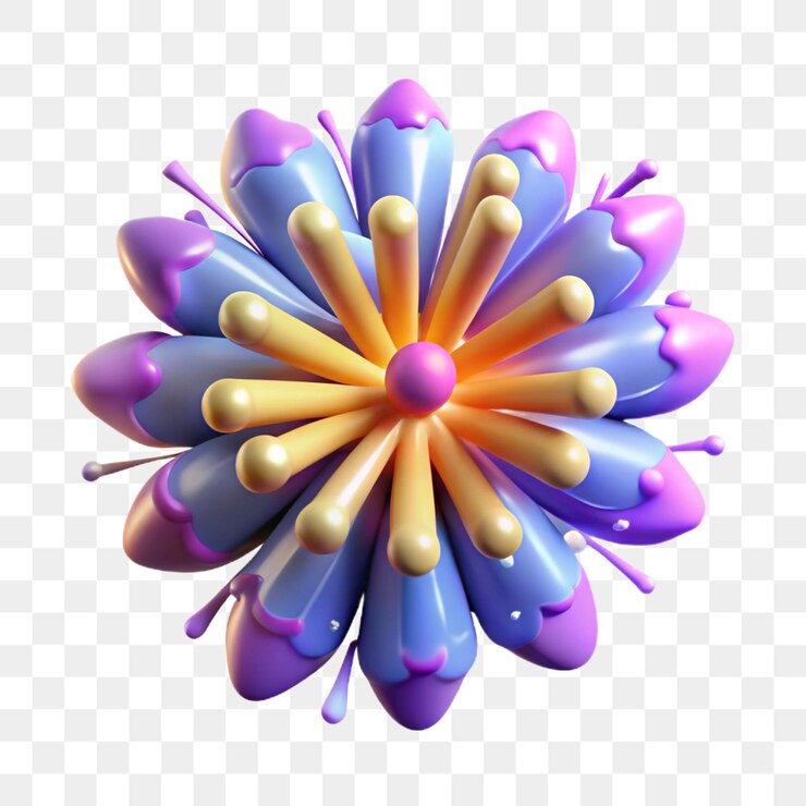 PSD renderización 3d de una estructura biológica microscópica con efectos de brillo