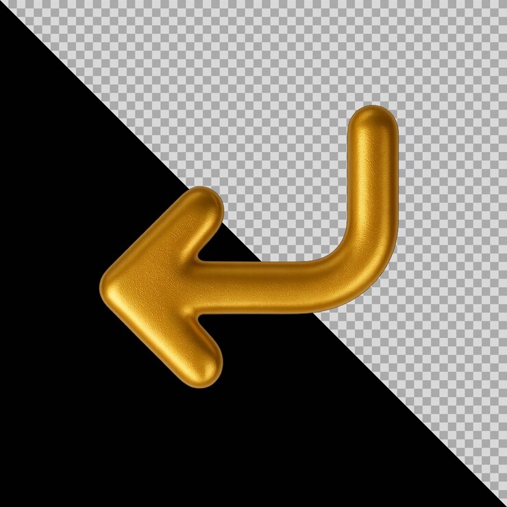 PSD renderización 3d de la flecha hacia abajo icono izquierdo