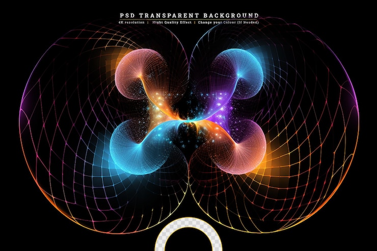 PSD renderización 3d de fondo de luz fractal abstracto