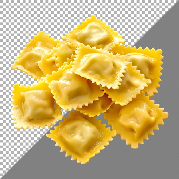 PSD renderización 3d de un fondo transparente de pasta de ravioli generado por ai