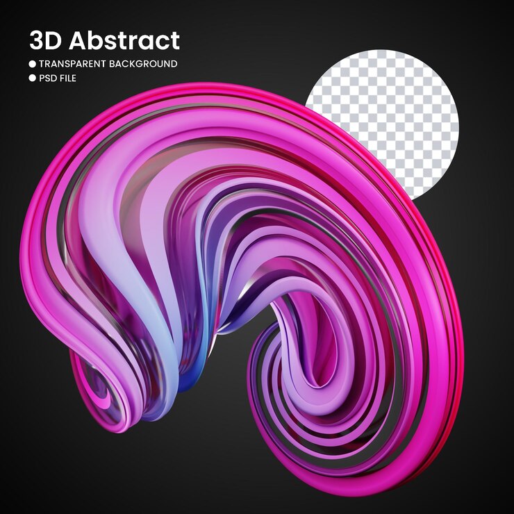 PSD renderización en 3d de formas abstractas
