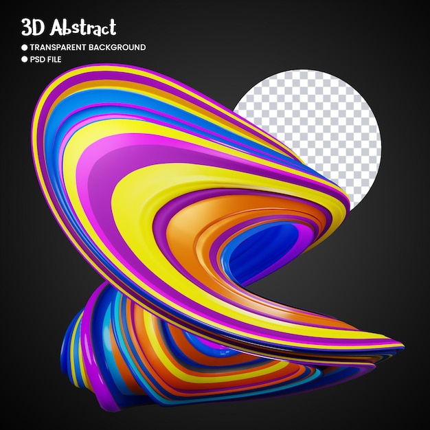 PSD renderización en 3d de formas abstractas