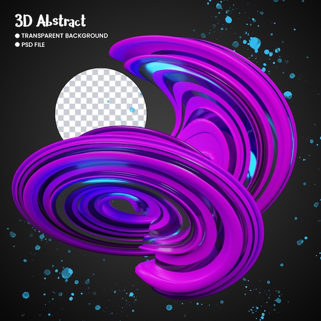 PSD renderización en 3d de formas abstractas