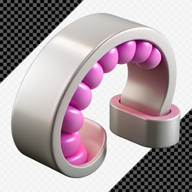 PSD renderización 3d de formas curvas abstractas con bolas rosas