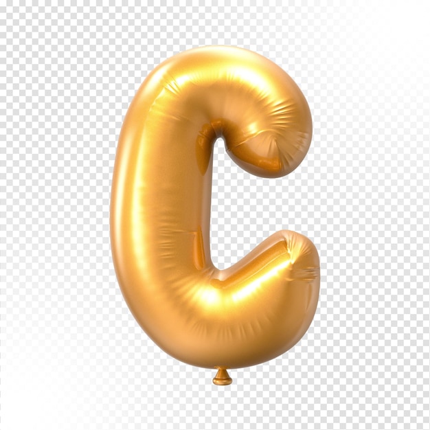 Renderización en 3D de la fuente Balloon Font Gold
