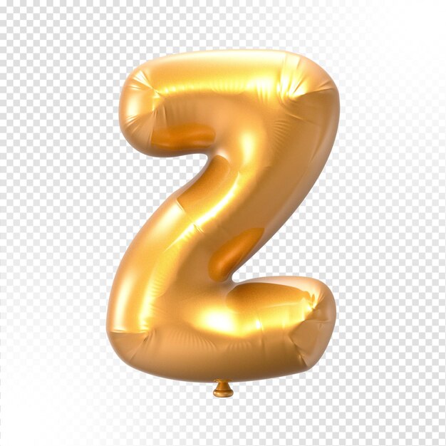 Renderización en 3D de la fuente Z Balloon Gold